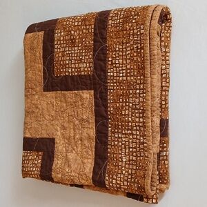 Handmade Quilt Gold And Brown